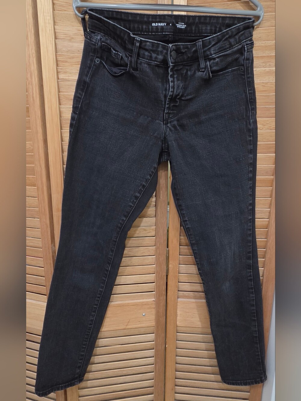Old Navy Black Women's Power Slim Straight Stretch Jeans Size 4